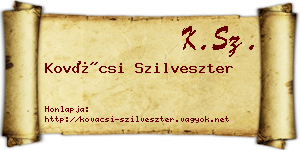 Kovácsi Szilveszter névjegykártya