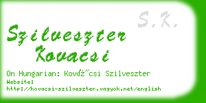 szilveszter kovacsi business card